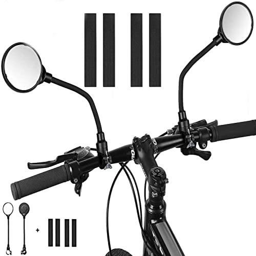 Mordely Fahrradspiegel, 2PCS verstellbarer Lenker hinten rückspiegel fahrrad mit Weitwinkel-Acryl-konvexer Sicherheitsspiegel für Mountainbike Fahrradfahrradspiegel E-Bike Elektro-Motorrad