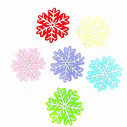 Egurs 6pcs/Set Schneeflocke Patches Aufnäher Aufbügeln für T-Shirt Jeans Taschen Schuhe und Hüte,3.5 * 4cm