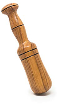 Mano de mortero de Madera de Olivo tamaño Grande para allioli. Utensilio de Cocina para triturar Alimentos manualmente Fabricado artesanalmente en España (21 cm)