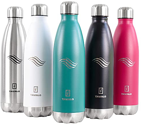 TAVIALO Edelstahl Trinkflasche – Isolierflasche 500ml/750ml/1000ml, BPA-frei, Kohlensäure-geeignet, doppelwandig, hält Getränke 24h kalt & 12h heiß – für Sport, Reisen & Outdoor (Grün)
