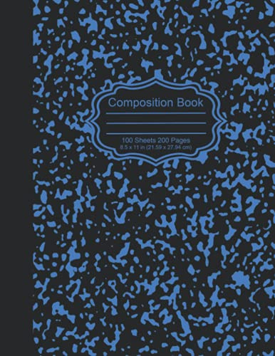 Marble Cover Composition Book with 100 Sheets / 200 Pages of Wide Ruled White Paper: College Ruled Composition Notebook, Home School Supplies for College Students