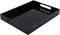 WUWEOT Acrylic Serving Tray, 40 x 30cm Spill Proof Rectangle Tray with Handle for All Occasion's, Decorative Tray Organiser for Food, Tea, Breakfast, Ottoman or Coffee Table, Black