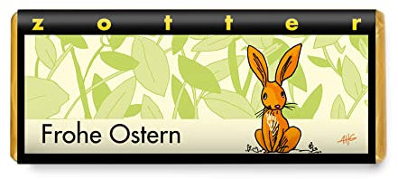 Zotter Dunkle Bergmilchschokolade Frohe Ostern mit Butterkaramell, handgeschöpft (70 g) - Bio