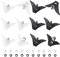 CHGCRAFT 20Pcs Tie Clips Clip on Tie Hardware Clip on Tie Fastener Black Silver Iron Clip-On Tie Clip for Men with Plastic Fixed Collar Clips for DIY Necktie Hardware Closure 2.12 × 1.18 Inches