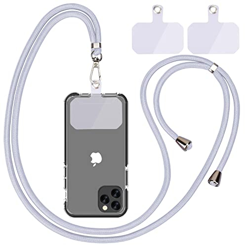 Handykette Universal, Handy Lanyard, Universelles Handy um den Hals hängend mit Pad Handy Lanyard, verstellbar und abnehmbar. (1grau)