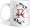 EKAM Personalised Tea Mug with Initial Name - Best Floral Marble Mug - Customised Gift for Valentine’s Day, Birthday, Christmas Day for Mom, Dad, Kids, Friends or Girls, 11oz Ceramic Cup (Design 5)