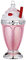 Christbaumschmuck Glas 13cm Milchshake Erdbeer mit Glitzer Weihnachtskugeln Süßigkeiten rosa