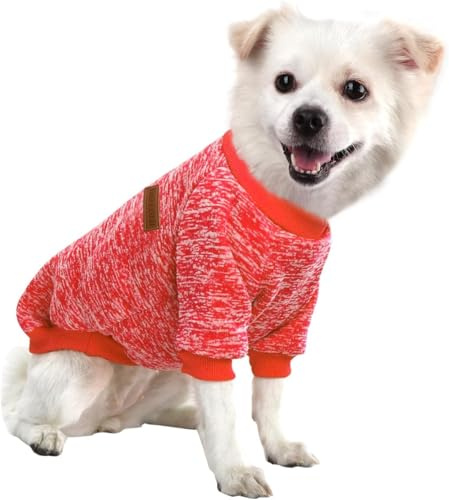 HuaLiSiJi Hundepullover Grosse Hunde Hundepullover Französische Bulldogge, Warm und Leicht, Mit Einer Weichen Textur, Elastizität Leicht zu Tragen (Rot, 3XL)