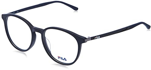 FILA Brille mit Sehstärke in mattem Dunkelblau für Herren optional mit Sonnenbrillentönung oder Blaulichtfilter, Panto, gefertigt aus Celluloseacetat, Modell: VFI294 (inklusive Brillenetui)