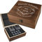 7-TLG Whisky Set mit Gravur - Motiv Echter Geniesser - 1x personalisierte Holzbox - 2X Whiskygläser, 9X Kühlsteine, 1x Beutel, 1x Zange - Eiswürfel - Geschenk - Stones, Glass, Ice Cubes