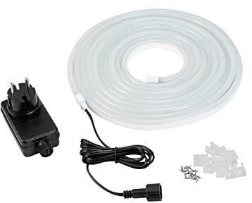EUROLITE LED Neon Flex 24V 5m grün Set | Flexibler Lichtschlauch mit 600 LEDs & Netzteil, IP44