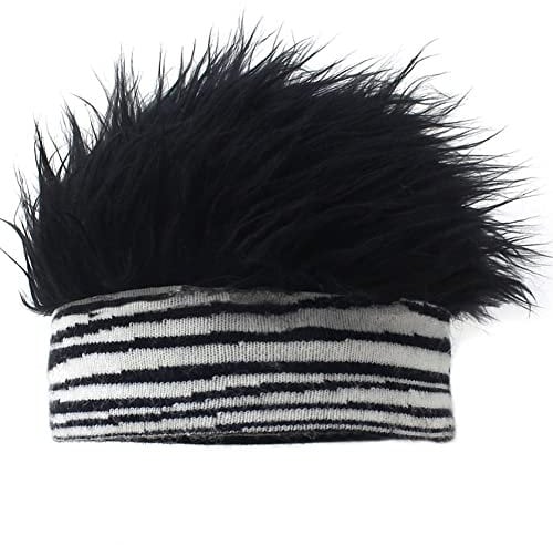 Wudaizhi Männer Gefälschte Haarstrickhut Komfortables Baumwollstoff Für Geburtstag Pralerie Frauen Frauen Mütze Perücken Hut