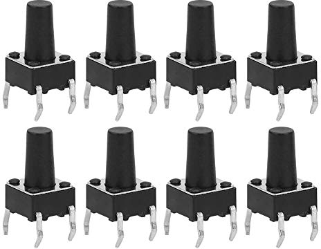 100PCS Interruptor táctil momentáneo DC12V Respuesta rápida Micro DIP Interruptor de botón táctil PCB Accesorios de placa de circuito electrónico Elementos de control industrial 6 X 6 X 10 mm
