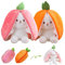 Conejo de Pascua de Peluche,Juguete de Peluche,Conejos,Juguetes de Peluche,Lindas Zanahorias y Fresas,Conejos,Juguetes de Peluche,Regalos para Niños y Niñas (Fresa y Zanahoria,25 cm)