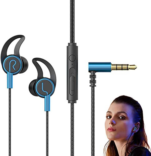 jeu avec microphone - Écouteurs intra-auriculaires filaires - Circuit réduction du bruit 3,5 mm - Écouteurs intra-auriculaires pour appareils jeu