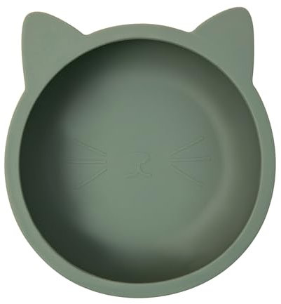 coolable Bol ventosa para bebé 100% de silicona sin BPA, se adhiere a la mesa y a la trona, compatible con microondas (Verde Salvia)