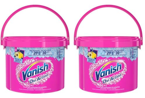 Vanish Détachant Oxi Action Poudre efficace dès 20° - Lot de 2 Pots de 2,7kg