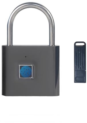TenixLox Cadenas à empreintes digitales avec clé d'urgence, étanche IP66, serrure biométrique haute sécurité pour casier de gym, casier d'abri de jardin, unités de rangement, bagages, valises