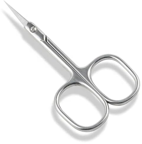 Ciseaux Cuticules Professionnel 1mm Longivia® Pointe Fine Incurvée en Acier Inoxydable Ciseau Coupe Cuticule Ongle de Precision Siceaux Manucure Pedicure Ongles Bebe Mains et Pieds ou Sourcils