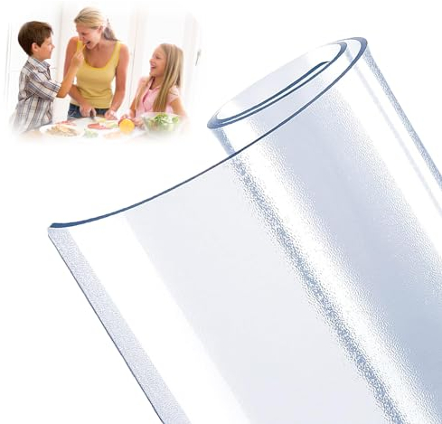 HTCSZL Tischdecke Transparent Tischfolie,Transparente Tischdecke Tischschutz,Transparente Folie FüR Tisch Dicke 1mm,Glasklare Folie,Verschiedene GrößEn,AbgeschräGte Kante-Mattiert,100x220cm