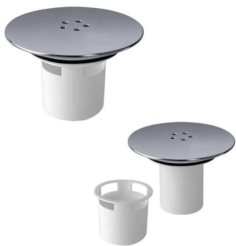BDHI 2pcs 90mm/115mm Shower Drain Cover Shower Trap Cover Replacement Shower Plughole Cover Shower Tray Drain Cover Fast Flow Keep Shower Clog-Free Cover Cap Plug Hole(Y228-2)