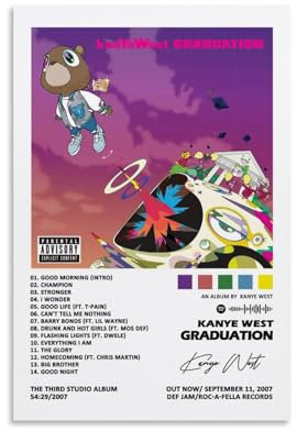 EMolus Rapper Kanye Poster, Wandposter und Kunstdruck, Wandkunst, Schlafzimmer-Dekoration, 30 x 45 cm