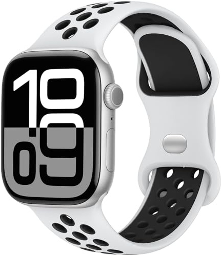 Yoohoo Silikon Sport Armband Kompatibel mit Apple Watch Damen Herren | 40mm 41mm 42mm 38mm 46mm 45mm 44mm 49mm, Poröses Atmungsaktiv Band für iWatch SE Series 12 11 10 9 8 7 6 5 Ultra 4 3 2 1