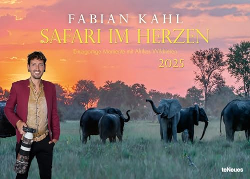 teNeues - Fabian Kahl: Safari im Herzen 2025 Wandkalender, 70x50cm, Posterkalender mit einzigartigen Momenten mit Afrikas Wildtieren, fotografiert von Fabian Kahl, QR-Code mit persönlicher Einleitung: Einzigartige Momente mit Afrikas Wildtieren