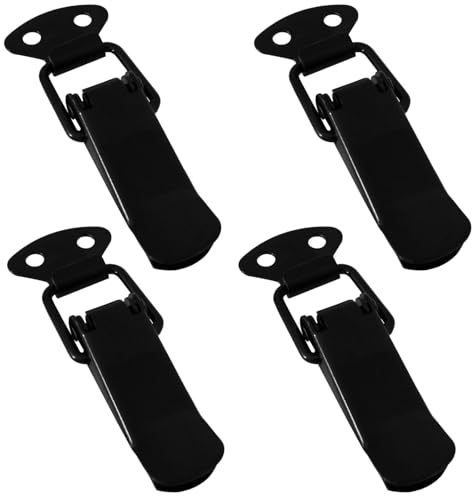 SOTECH Lot de 4 verrous à tension LATCH noir 78 mm à levier de serrage à bascule pour boîtes à outils, coffres, tables, placards