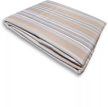 TENDA DA SOLE LIPARI CON ANELLI E FRANGIA PER ESTERNI BALCONE GIARDINO FANTASIA RIGATA RESISTENTE (Beige, 150x290 cm)