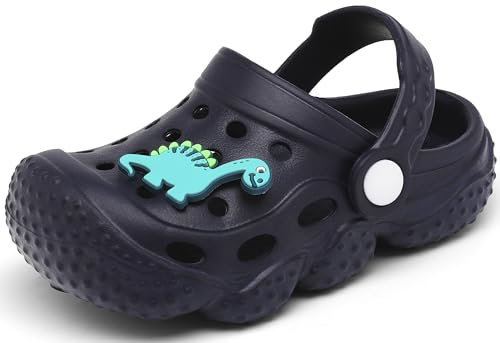 INMINPIN Unisex Niños Zuecos Niño Niña Bebé Sandalias de Playa y Piscina Antideslizante Ligeras Verano Zapatillas Zapatos de Jardín,Azul Marino,21 EU= Fabricante 22