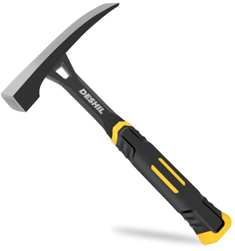 Bricklayer's Hammer Mason's Hammer - 20 oz Masonry Tool with Forged Steel Construction & Shock-Absorbing Grip