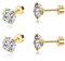 2 Paar Ohrstecker Set für Damen Mädchen Flatback Ohrstecker Gold Chirurgenstahl Knorpel Flatback Ohrringe Mädchen Stecker for Tragus Spiral Ear Piercing Flat Back Earrings