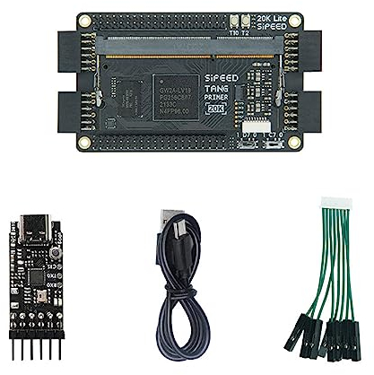 Tang Primer 20K FPGA Entwicklungsplatine MCU mit LUT4 PMOD 4 für RISC-V Embedded GoAI Core Board (mit Dock Ext-Board) Debugger-Kabel und mehr