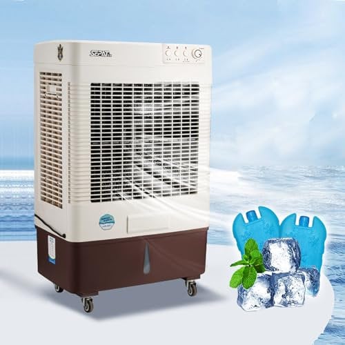 Enfriador de Aire Evaporativo Industrial con Tanque de Agua de Capacidad de 40 L, Climatizador evaporativo, Oscilación de 120 °, for Industria de Habitaciones
