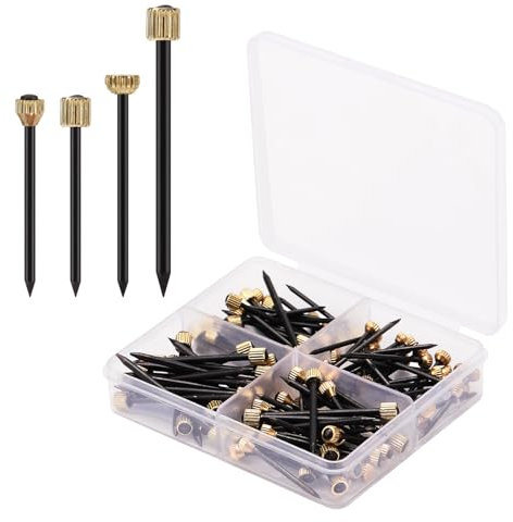 120pcs Picture Hanging Nails, 4 Styles Long Nails for Hanging Picture, Reusable Iron Brass Picture Hangers, Wood Hard Masonry Drywall Finishing Frame Hook for Pictures Mirrors Baskets Painting