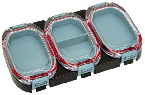 Bvizyelck Magnetic Fishing Hook Box,Lure Box - Multifunctional Waterproof Small Fishing Box with Clear Cover 3 Compartments Magnet Fly Storage Box for Fishing