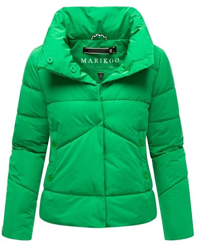 MARIKOO Damen Winterjacke (XS-3XL) - 4 Taschen, hochstehender und gefütterter Kragen, Steppjacke, Warme Jacke Frauen - N022 (M, Smaragd)