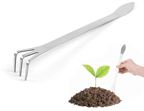 DLPRK Herramientas Bonsai con Mango Largo, Rastrillo Raíz con 3 Púas, Kit, y Rastrillo Jardin para Plantas Jardinería, Aflojando Suelo, Mango Ergonómico, Bonsai Ideal para Principiantes