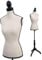 Schneiderpuppe T220, Schaufensterpuppe Torso weiblich, Schaumstoff - Creme, Schwarze Naht