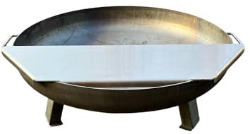 SOUK ONE Feuerplatte Plancha Platte aus Edelstahl 4mm, Grillplatte passend für Feuertonne 100 cm (Lieferung ohne Feuerschale)