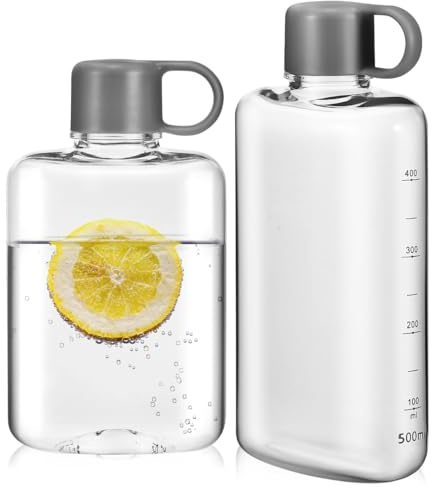 VICASKY 2stücke Flache Trinkflasche Im Tragbare Outdoor-wasserflasche Mit Großer Kapazität Für Fitness Wandern Und Reisen Bpa-freies Tritan-material
