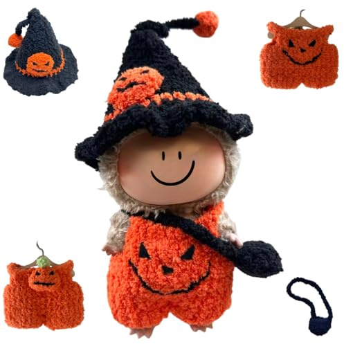 Handgefertigte Puppenkleidung für 17 cm große Plüschpuppe (Halloween)