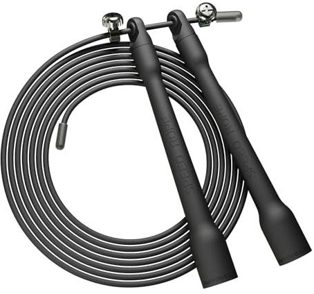 Ultra-Light Springseil Boxen, 2,8m Länge, 2,5mm PVC-Kabel, 110g Gesamtgewicht, Ergonomische Griffe, Schwarz, Verstellbare Länge