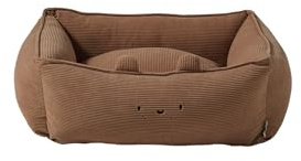 VERTBAUDET Hundebett, gesteppt, Velours, erhältlich in 3 Größen, Camel, M