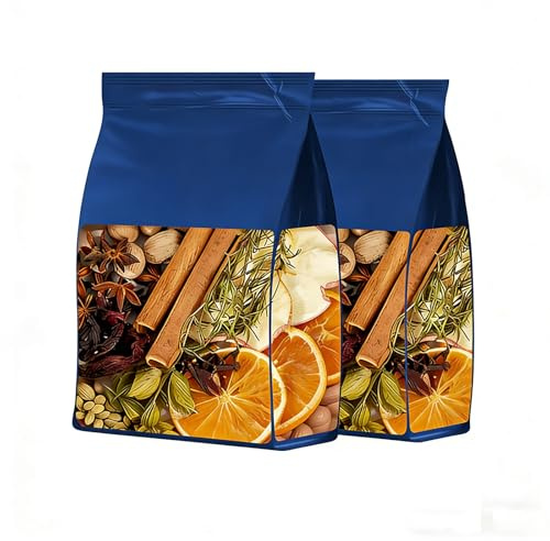 Classic Mulling Spices Set for Homemade Hot Wine, Spiced Apple Cider, Warm Cocktails, and Winter Holiday Gatherings(180g 2 boxes+10bag fruit slices)