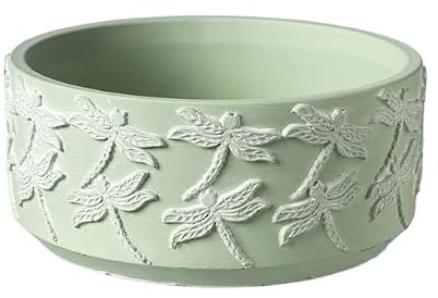 Floralcraft OASIS® Dragonfly Ceramic Bowl Planter (22.5x22.5x10cm) – Decorative Indoor Plant Pot for Bulbs, Flowers & Succulents – Large Shallow Planter