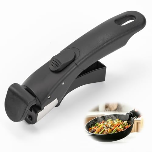 Kanzith Poignée Détachable pour Casserole Universelle Amovible | Support 10kg Poignée Antidérapante, Compatible avec la Plupart des Poêles & Casseroles