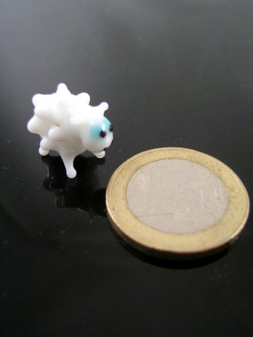 Schaf mini Weißes - Figur aus Glas Weißes Schaf Lamm - Glasfigur Glastier Deko Setzkasten Vitrine -k-4