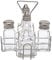 New Star Foodservice 22209 Holder with 2 Square Salt and Pepper Shakers and 2 Oil and Vinegar Cruets